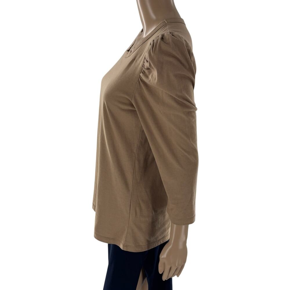 Tuckernuck Pomander Place Tan Vesty Puff Sleeve Cotton Top - Picture 8 of 12